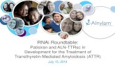RNAi Roundtable Beta-Thalassemia and Iron-Overload Disorders Mixed Hyperlipidemia and Hypertriglyceridemia