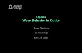 Optics Wave Behavior in Optics - De Anza lanasheridan/4C/Phys4C-Lecture20-san.pdfآ  FinalizeKnowing