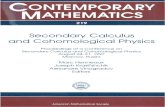 CONTEMPORARY MATHEMATICS 219 Secondary Calculus and CoNTEMPORARY MATHEMATICS 219 Secondary Calculus