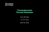 Thermodynamics Thermal lanasheridan/4C/Phys4C-  Thermal Expansion: Bimetallic Strip A bimetallic