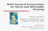 Multi-Sectoral Partnerships for Social and Affordable Housing Requires a multi-sectoral approach, including
