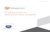 11 Obstacles to B2B Business Growth - Magento traditional B2B eCommerce stores need to adapt. Your B2B