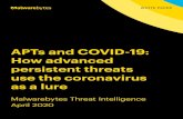 APTs and COVID-19: How advanced persistent threats use the ... Advanced Persistent Threat ( APT) groups,