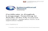 Certificate in English Language Teaching to Adults (CELTA ... ... The Cambridge Assessment Certificate