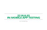 22Rules In Mobile App Testing - GitHub "Mobile" Testing â€¢ Network switch ... Continuous Integration