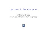 Lecture 3: Benchmarks - University Of ... 3 Benchmarks â€¢ Benchmarks are methods used to provide a