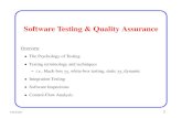 Software Testing & Quality Assurance Software Testing & Quality Assurance Overview The Psychology of