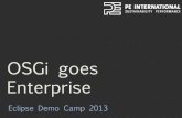 OSGi goes Enterprise - 2011 Blueprint Container with OSGi R4.2 History . Blueprint Example . Blueprint