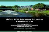 46th IOP Plasma Physics Conference 2019-09-01آ  46th IOP Plasma Physics Conference