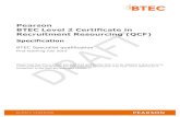 Pearson BTEC Level 2 Certificate in Recruitment Resourcing ... recruitment, approves the Pearson BTEC