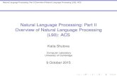 Natural Language Processing: Part II Overview of Natural ... Natural Language Processing: Part II Overview