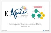 Coaching Agile Transitions con Lean Change Management Conocimiento del mindset Agile y sus frameworks.