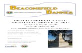 BEACONSFIELD ANZAC MEMORIAL SERVICE 2017 The Beaconsfield Anzac Memorial Service will be held on Sunday