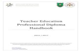 Teacher Education Professional Diploma Handbook STP Student Teacher Portfolio TE Teacher Educator VLE