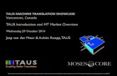 TAUS Machine Translation Showcase, TAUS Introduction and MT Market Overview, TAUS, 2014