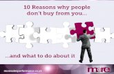 10 Reasons Why People Don't Buy From You