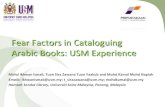 Fear factors in cataloguing arabic books