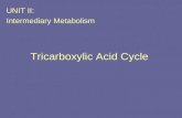 Tricarboxylic Acid Cycle UNIT II: Intermediary Metabolism.