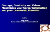 Courage, Creativity and Values: Maximizing your ... Maximizing your Career Satisfaction and your Leadership