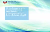 Guidance on supporting disabled students for teaching staff ... Supporting disabled postgraduate students