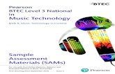 BTEC Level 3 National in Music Technology Summary of Pearson BTEC Level 3 Nationals in Music Technology