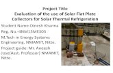 Solar Flat Plate Collectors for Solar Thermal Refrigeration