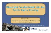 Blue Light Curable Inkjet Inks for Textile Digital Printing