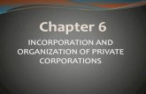 Incorporation and organization