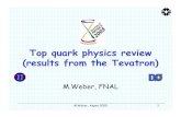 Top physics review Electrons, muons, jets, b-jets and missing transverse energy. M.Weber, Aspen 2005