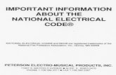 National Electrical Code - Peterson ... Electrical Code... · IMPORTANT INFORMATION ABOUT THE NATIONAL ELECTRICAL CODE@ The revised NATIONAL ELECTRICAL CODE@ of 1990 substantal changes