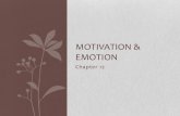 Motivation & Emotion Motivation â€¢ esearch on motivation includes the â€œwhysâ€‌ of behavior. â€¢Motivation: