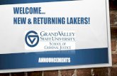 WELCOME NEW & RETURNING LAKERS! Joshua Sheffer, J.D. Diana Lamphiere, J.D. Williamson N. Wallace, J.D