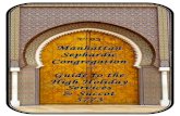 Manhattan Sephardic Congregation ~ Guide to the High Holiday