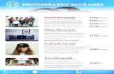 Photography Packages Product Photography Event Photography The price generally depends on the location,