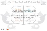 KEWAL KIRAN CLOTHING LTD KEWAL KIRAN CLOTHING LTD Financial Results Review - Q1 FY2018 Quarter ended