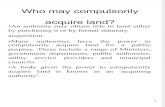 Compulsory Land Acquistion