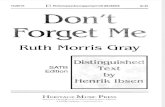 Dont Forget Me-Ruth Morris Gray-SATB Piano Artsong