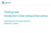 Thinking Lean - Introduction to Lean Startup and Lean Canvas