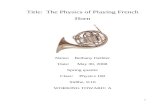 The Physics of Playing French Horn