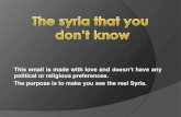 Syria that you dont know
