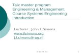 Taiz master program  Engineering & Management  Course Systems Engineering Introduction