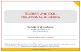 RDBMS and SQL Relational Algebra ... SQL Relational Algebra Relation 1 Relation x Relation y Query Language