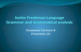 Grammar Lecture 8 Pronouns (2). Pronouns 1. Personal pronouns 2. Reflexive pronouns 3. Interrogative pronouns 4. Demonstrative pronouns 5. Possessive