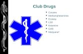 Club Drugs Cocaine Methamphetamines Ecstasy LSD Ketamine GHB Marijuana*