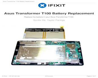 Asus Transformer T100 Battery Replacement .Asus Transformer T100 Battery  Replacement Replace the - [PDF Document]