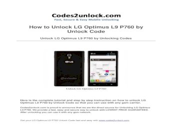 How To Unlock Lg Optimus L9 P760 By Unlock Code Pdf Document