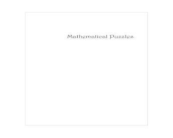Mathematical Puzzles - A Connoisseur's Collection - [PDF Document]